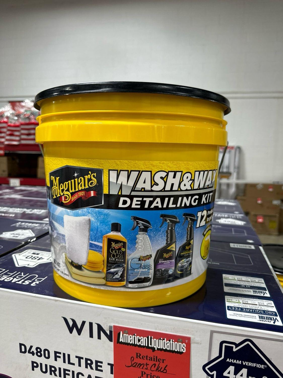Meguiar’s 12 Piece Car Wash & Wax Detailing Kit Bucket Glass & Interior Cleaner